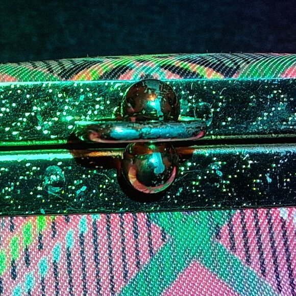 1960s Plaid Tartan Clutch – Vintage Mod Wallet with Metal Clasp - Multicloro - Picture 6 of 9